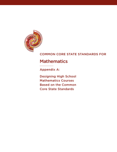 Designing High School Mathematics Courses Based on the Common Core State Standards