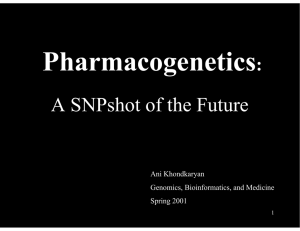 Pharmacogenetics: A SNPShot of the Future