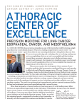 "A Thoracic Center of Excellence, Precision Medicine for Lung Cancer, Esophageal Cancer and Mesothelioma"