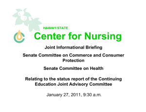 Mary Boland, Joint Advisory Committee Co-Chair; Dean, School of Nursing & Dental Hygiene, University of Hawai i at Manoa