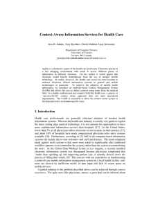 Context-Aware Information Services for Health Care