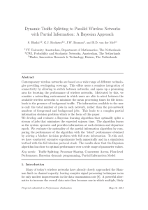 Dynamic traffic splitting to parallel wireless networks with partial information: a Bayesian approach
