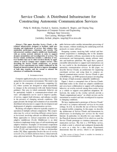 Service Clouds: A Distributed Infrastructure for Constructing Autonomic Communication Services