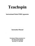 TeachSpin Pulsed NMR Manual