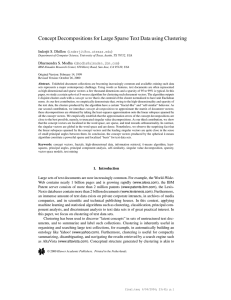 Concept Decompositions for Large Sparse Text Data using Clustering by Inderjit S. Dhillon and Dharmendra S. Modha