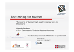 Text Mining for tourism - The world of typical high quality restaurants in Piedmont