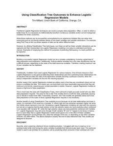 Using Classification Tree Outcomes to Enhance Logistic Regression Models