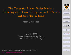The Terrestrial Planet Finder Mission