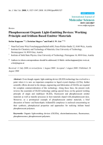Phosphorescent Organic Light-Emitting Devices: Working Principle and Iridium Based Emitter Materials