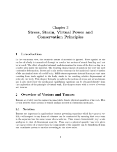 Stress, Strain, Virtual Power and Conservation Principles