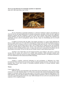 Use of Asian Honeybees for Sustainable Apiculture in Afghanistan