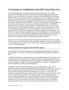 View Chapter 11. Strategy for Stabilization of the OIP Target Plant Taxa