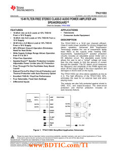 TPA3110D2 数据资料 dataSheet 下载