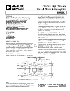 ADC音频放大器系列SSM2302 数据手册DataSheet 下载