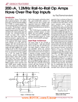 May 1998 200µA, 1.2MHz Rail-to-Rail Op Amps Have Over-The-Top Inputs