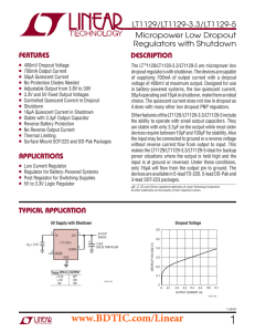 LT1129/LT1129-3.3/LT1129-5 - Micropower Low Dropout Regulators with Shutdown