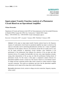 Input-output Transfer Function Analysis of a Photometer Circuit Based on an Operational Amplifier