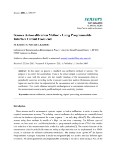 Sensors Auto-calibration Method - Using Programmable Interface Circuit Front-end