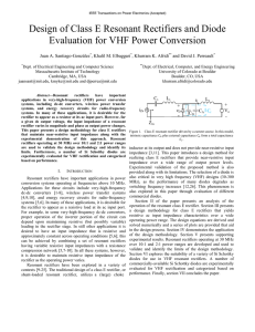 J. Santiago-Gonzalez, K.M. Elbaggari, K.K. Afridi and D.J. Perreault, “Design of Class E Resonant Rectifiers and Diode Evaluation for VHF Power Conversion,” IEEE Transactions on Power Electronics, Vol.30, No. 9, pp. 4960-4972, 2015.