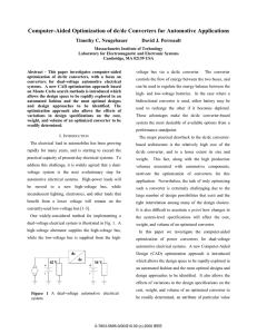 T.C. Neugebauer and D.J. Perreault, Computer-Aided Design and Optimization of dc/dc Converters for Automotive Applications, 2000 IEEE Power Electronics Specialists Conference , Galway, Ireland, June 2000, pp. 689-695.