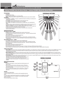 Dimmer Occupancy/Vacancy Sensor Instruction Sheet (English)