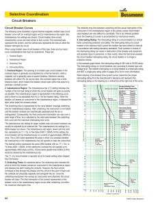 Circuit Breakers - Selective Coordination