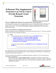 Supplementary Protectors (UL1077 mini circuit breakers) 2