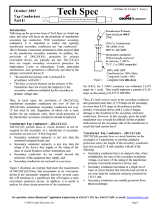 Transformer Secondary Tap Conductors