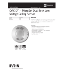 MicroSet Dual Tech Low Voltage Ceiling Sensor Spec Sheet