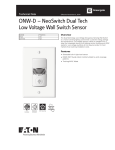 NeoSwitch - Dual Tech Low Voltage Wall Switch Sensor Spec Sheet