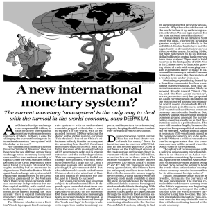A new international monetary system?