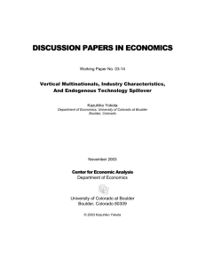Vertical Multinationals, Industry Characteristics, and Endogenous Technology Spillover