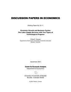Economic Growth and Business Cycles: The Labor Supply Decision with Two Types of Technological Progress