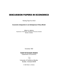 Economic Integration in an Endogenous Policy Model