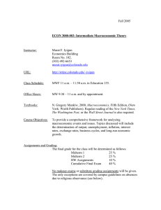 ECON 3080-003 Intermediate Macroeconomic Theory