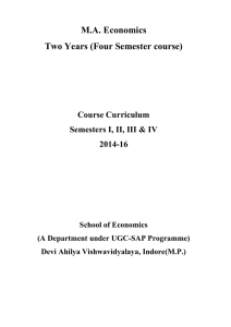 M.A. (Economics) 2014-16