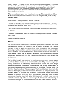 What are we Teaching and why it Matters: A Survey of the Australian and New Zealand university macroeconomics curriculum in a post-GFC, ecologically stressed world