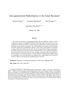 Inter-generational Redistribution in the Great Recession
