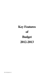 Key Features of Budget