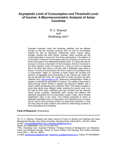 Asymptotic Limit of Consumption and Threshold Level of Income: A Macroeconometric Analysis of Asian Countries: