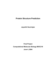 Sourirajan, Jayanthi: Protein Structure Prediction