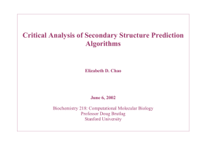 Chao, Elizabeth: Critical Analysis of secondary Structure Prediction Algorithms