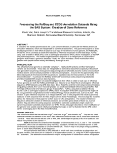 Processing the RefSeq and CCDS Annotation Datasets Using the SAS System: Creation of Gene Reference