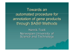 Towards an automated procedure for annotation of gene products through SAS Methods