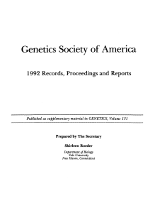 1992 Genetics Society of America Medal: Maynard V. Olson.