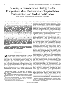Selecting a Customization Strategy under Competition: Mass Customization, Targeted Mass Customization, and Product Proliferation