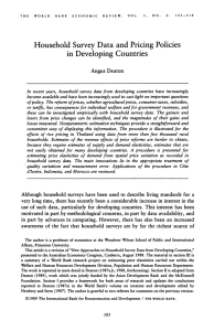 Household Survey Data and Pricing Policies in Developing Countries