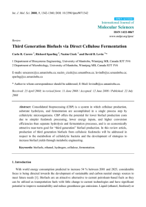 Third Generation Biofuels via Direct Cellulose Fermentation