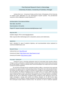 Post-‐Doctoral Research Grant in Seismology University of