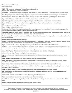 Table 7.6. Common features of the seafloor and coastline